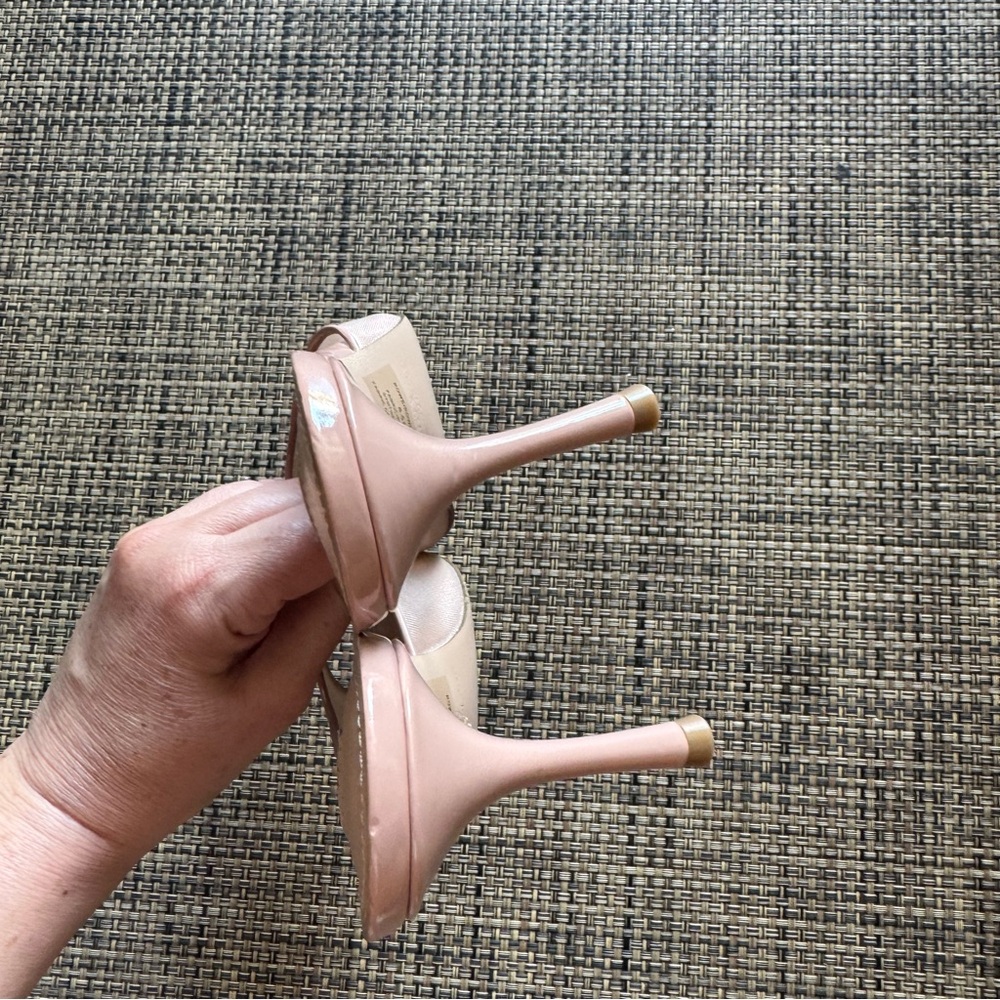 NEW Steve Madden Rowe Peep Toe Sandal size 8.5 nude kitten heels - Picture 4 of 7